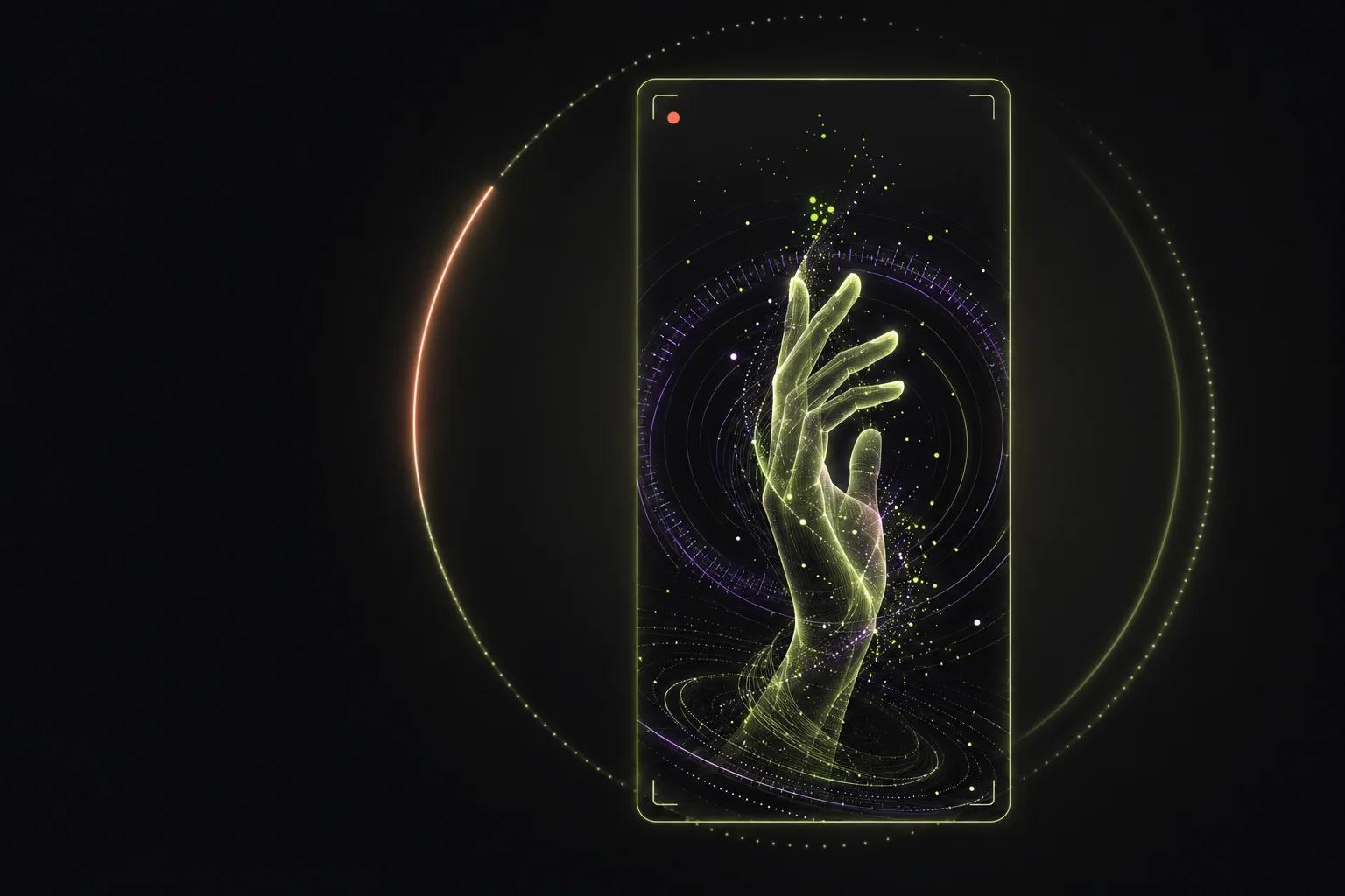 A recorded Gesture Synth performance showing hand gestures and visual effects