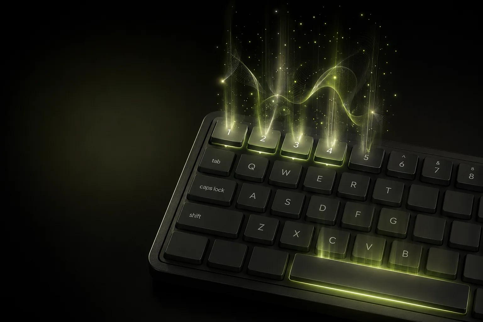 Keyboard mode interface showing number keys mapped to chords