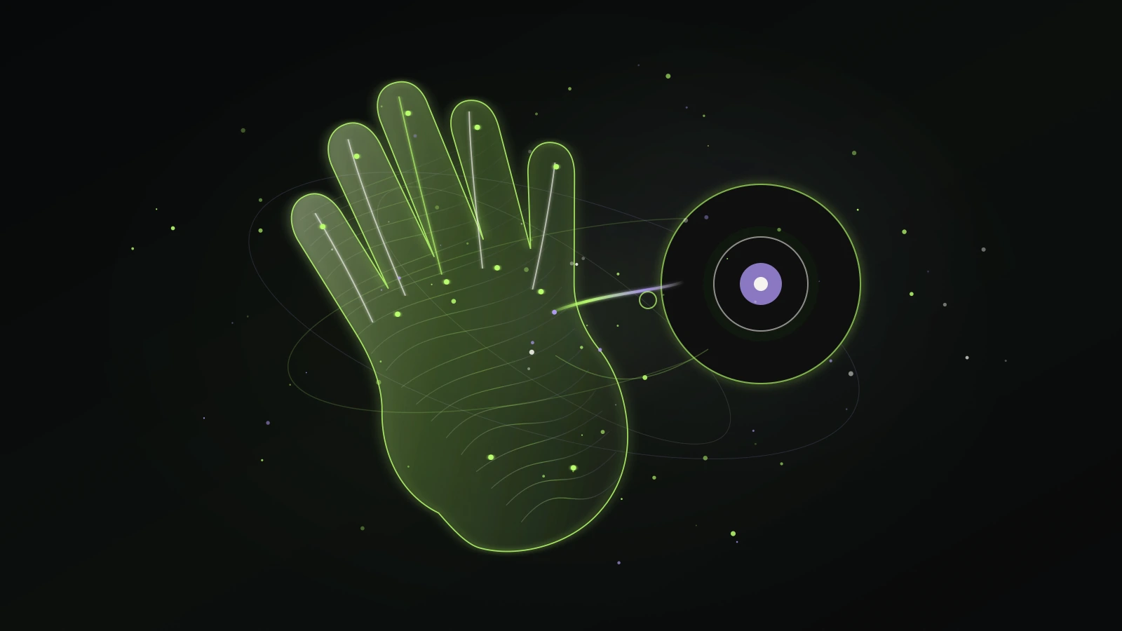 An editorial illustration of a secure lock, a camera permission choice, and an abstract hand gesture connected by a decision path.