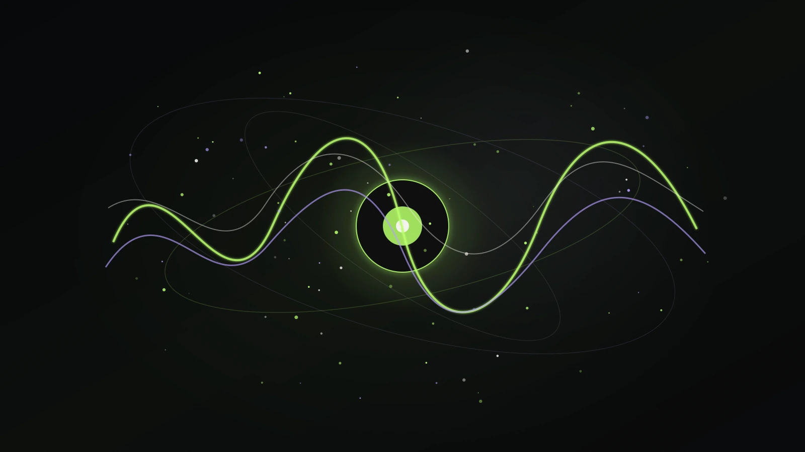 An editorial illustration of layered oscillator waves converging into a glowing browser-based sound instrument.